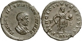 RÖMISCHES KAISERREICH. 
Constantinus II. Caesar 317-337. AE-Follis 19mm (317) 3,88g, Trier, 1. Off. Paludamentbüste n.r. FL CL CONSTANTINVS IVN N C /...