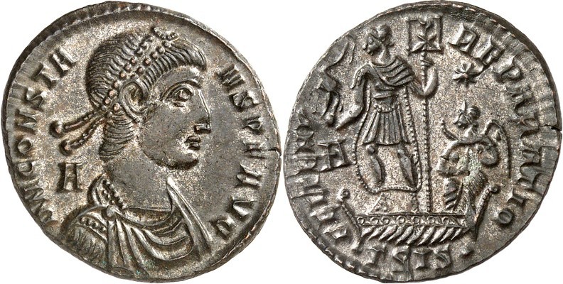 RÖMISCHES KAISERREICH. 
CONSTANS Augustus 337-350. AE-Maiorina 22/24mm (348/350...