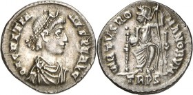 RÖMISCHES KAISERREICH. 
GRATIANUS 367-383. Siliqua (367/375) 1,74g, Trier. Paludamentbüste m. Perldiadem n.r. D&nbsp;N GRATIA-NVS P F AVG&nbsp;/ VRBS...