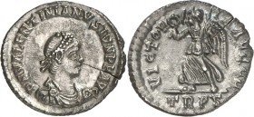 RÖMISCHES KAISERREICH. 
VALENTINIANUS II. 375-392. Siliqua (375/383) 1,82g, Trier. Paludamentbüste m. Perlendiadem n.r. D&nbsp;N VALENTINIANVS IVN P ...