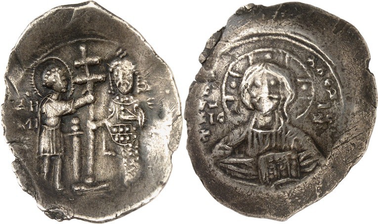 BYZANZ. 
ALEXIOS I. Komnenos 1081-1118. AR-Stamenon (1081/1092) 3,94g, Thessalo...
