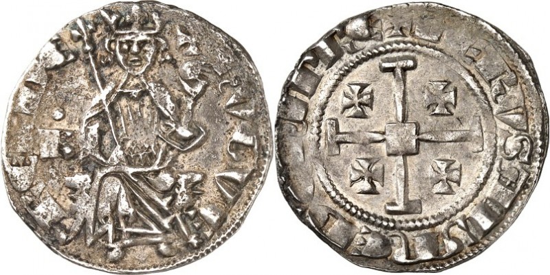 ZYPERN, Königreich. 
Hugo IV. 1324-1359. Gros grand o.J. 4,44g. Hugo, mit Krone...