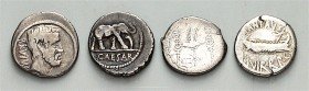 RÖMER.
Forschungssammlung Römische Republik - Imperatorische Prägungen 59 v. Chr. 0 30 v. Chr. 16 Denare: Julius Caesar (5), Brutus mit Ahala (1), Ma...