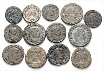 RÖMER. 
Forschungssammlung Diocletian bis Romulus (284-312). 127 Stücke: Diocletian (45 AE-Antoniniane, 7 AE-Folles), Maimianus (37 AE-Antoniniane, 7...