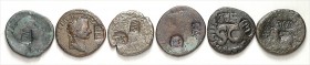 RÖMER. 
GEGENSTEMPEL. ca. 40 Bronzen: Tiberius 14-37 n.Chr.: u.a. Gegenstempel IMP, CAE, TIB (gelocht), TI CAE u. AVG, P. CO L, Claudius 41-54 n.Chr....