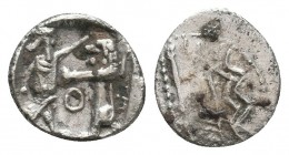 Greek Obol, Ca. 350-300 BC. AR

Condition: Very Fine

Weight: 0,5 gram
Diameter: 6,8