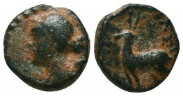 Cappadocian Kingdom. Ariarathes X Eusebes Philadelphos. 42-36 b.c. AE - Draped bust of Artemis left / ΒΑΣΙΛΕΩΣ / [ΑΡΙΑΡΑΘ], title vertically to right ...