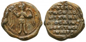 Byzantine Lead Seals, 7th - 13th Centuries

Condition: Very Fine

Weight: 9,2 gram
Diameter: 21,7