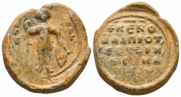 Byzantine Lead Seals, 7th - 13th Centuries

Condition: Very Fine

Weight: 21,8 gram
Diameter: 30,8