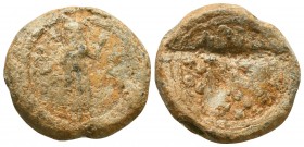 Byzantine Lead Seals, 7th - 13th Centuries

Condition: Very Fine

Weight: 14,7 gram
Diameter: 22,6