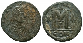 Justinian I., 527-565, AE Follis, 

Condition: Very Fine

Weight: 14,2 gram
Diameter: 28,6