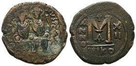 Justin II , with Sophia (565-578 AD). AE Follis 

Condition: Very Fine

Weight: 12,1 gram
Diameter: 28,8