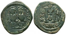Justin II , with Sophia (565-578 AD). AE Follis 

Condition: Very Fine

Weight: 13,1 gram
Diameter: 31,1