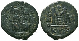 Justin II , with Sophia (565-578 AD). AE Follis 

Condition: Very Fine

Weight: 12,7 gram
Diameter: 28,7