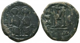 Justin II , with Sophia (565-578 AD). AE Follis 

Condition: Very Fine

Weight: 13,3 gram
Diameter: 28