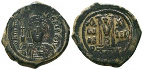 Maurice Tiberius. 582-602. AE follis 

Condition: Very Fine

Weight: 12,2 gram
Diameter: 30,3