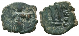 Byzantine AE follis, ca. 1028-1034. 
Condition: Very Fine

Weight: 4,5 gram
Diameter: 21,2
