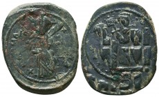 Byzantine Anonymous ca. 1028-1034. AE follis,

Condition: Very Fine

Weight: 10,4 gram
Diameter: 32
