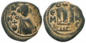 ARAB-BYZANTINE. Early Caliphate (636-660). Ae Fals. 

Condition: Very Fine

Weight: 3,3 gram
Diameter: 19,9