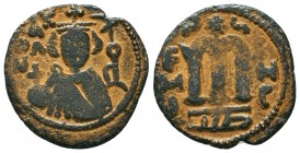 ARAB-BYZANTINE. Early Caliphate (636-660). Ae Fals. 

Condition: Very Fine

Weight: 3,9 gram
Diameter: 20,4