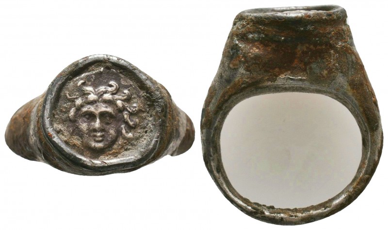 Very Elegant and RARE Roman Silver Ring with Medusa on Bezel 

Condition: Very F...