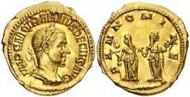 (250-251 d.C.). Trajano Decio. Áureo. (Spink 9360) (Co. 85) (RIC. 21a) (Calicó 3295). Bella. 4,12 g. EBC.