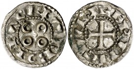 Vescomtat de Narbona. Berenguer (1019-1067). Narbona. Diner. (Cru.V.S. 157) (Cru.Occitània 40) (Cru.C.G. 2022). Rara. 1,28 g. EBC-.