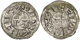 Vescomtat de Bearn. A nom de Cèntul (s. XI-1426). Diner Morlà. (Cru.V.S. 166) (Cru.Occitània 92) (Cru.C.G. 2030). Buen ejemplar. 1,16 g. MBC+.