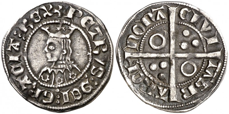 Pere III (1336-1387). Barcelona. Croat. (Cru.V.S. 402) (Badia falta) (Cru.C.G. 2...