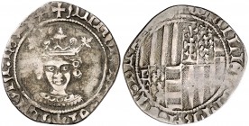 Alfons IV (1416-1458). Àquila. Ral. (Cru.V.S. 897) (Cru.C.G. 2940) (MIR. 78 var). Recortada. Rara. 2,35 g. MBC-.