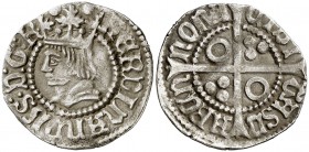 Ferran II (1479-1516). Barcelona. Mig croat. (Cru.V.S. 1143.1 var) (Badia 860) (Cru.C.G. 3076b). Rayita, pero buen ejemplar. Ex Colección Ramon Muntan...