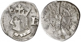 Ferran II (1479-1516). Barcelona. Quart de croat. (Cru.V.S. 1150.1) (Badia 909) (Cru.C.G. 3082b). Rara. 0,66 g. MBC-.