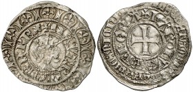 Carlos el Malo (1349-1387). Navarra. Gros. (Cru.V.S. 233 var) (R.Ros 3.14.10). Rara. 3,11 g. MBC+.