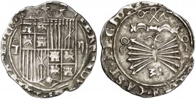 Reyes Católicos. Toledo. M. 2 reales. (AC. 531). Rara. 6,69 g. MBC.