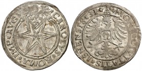 1531. Carlos I. Isny. 1 batzen. (Kr. MB20) (Schulten 1384/05). Fecha de dos digitos. Parte de brillo original. 3 g. EBC-.