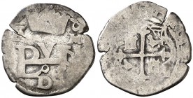 (1589-1598). Felipe II. México. F-D. 1/2 real. (AC. 132) (Kr. 20, indica "rare" sin precio). Fecha no visible. Ex Colección Isabel de Trastámara 15/12...