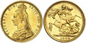 Australia. 1889. Victoria. S (Sydney). 1 libra. (Fr. 19) (Kr. 10). AU. 7,97 g. MBC+.
