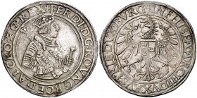 Austria. s/d (1546-1555). Fernando I. 1 taler. (Dav. 8026). Infante de España. Archiduque de Austria. Duque de Borgoña. Parte de brillo original. Plat...