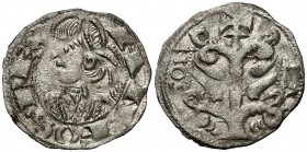 Alfons I (1162-1196). Zaragoza. Dinero jaqués. (Cru.V.S. 298) (Cru.C.G. 2106). Bella. Vellón muy rico. Escasa y más así. 0,77 g. EBC-.