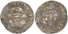 Alfons IV (1416-1458). València. Ral. (Cru.V.S. 864.2) (Cru.C.G. 2907d). Bella. Pátina de monetario. Escasa así. 3,21 g. EBC-/EBC.
