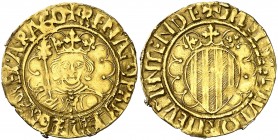 Reiner d'Anjou (1466-1472). Barcelona. Pacífic. (Cru.V.S. 925) (Cru.C.G. 3048). Muy rara. 3,26 g. MBC.