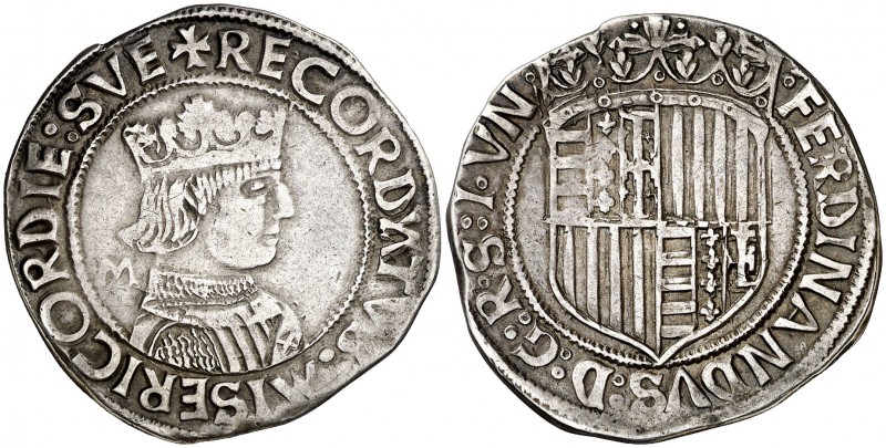 Ferran I de Nàpols (1458-1494). Nàpols. Doble carlí. (Cru.V.S. 999) (Cru.C.G. 34...