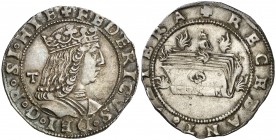 Frederic III de Nàpols (1496-1501). Nàpols. Carlí. (Cru.V.S. 1108) (Cru.C.G. 3525) (MIR. 106) (V.Q. 6317, mismo ejemplar). Pátina de monetario. Ex Áur...