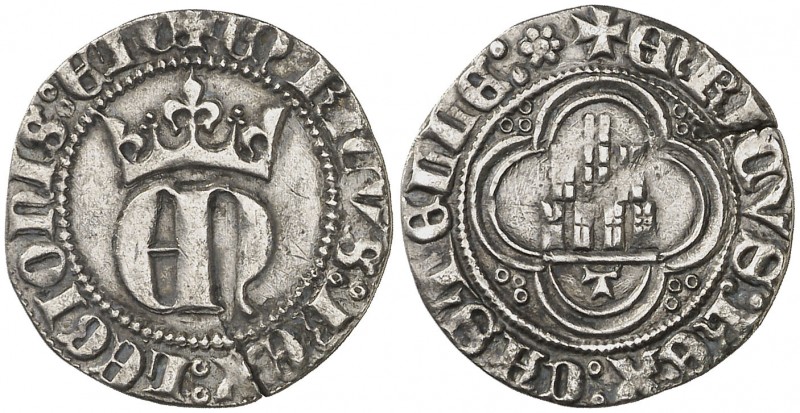 Enrique II (1368-1379). Toledo. Medio real. (AB. 411.1) (Bautista 560.1, mismo e...