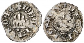 Juan II (146-1454). Coruña. Sexto de real. (AB. 623) (NM. 225) (Bautista 796, mismo ejemplar). Rarísima. Sólo se conoce otro ejemplar. 0,68 g. MBC.