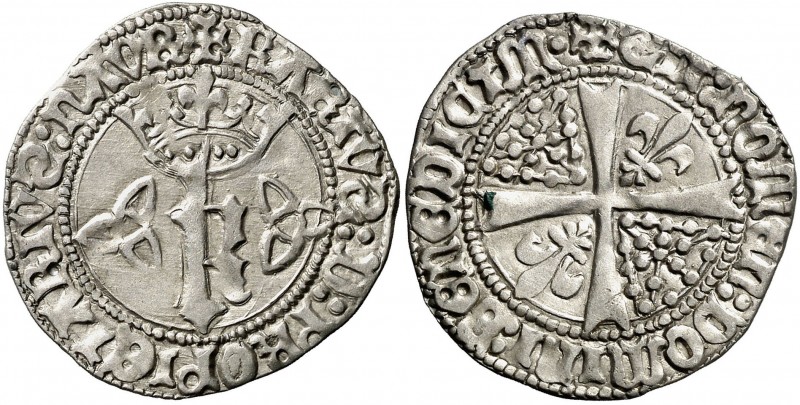 Carlos de Viana (1441-1461). Navarra. Gros. (Cru.V.S. 258 var) (Cru.C.G. 2954 va...
