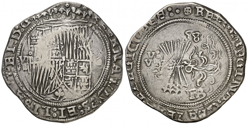 Reyes Católicos. Burgos. 8 reales. (AC. 569, mismo ejemplar (indica punto como m...