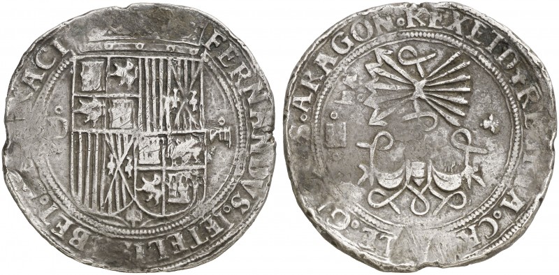 Reyes Católicos. Segovia. D. 8 reales. (AC. 574). Rarísima, a izquierda. Sólo he...