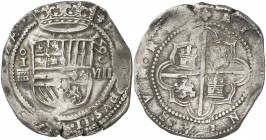 1590. Felipe II. Segovia. I/M. 8 reales. (AC. falta) (AC. pdf 679.1). El ensayador (Joan de Morales), rectificado sobre una M (Miguel de Villavieja). ...