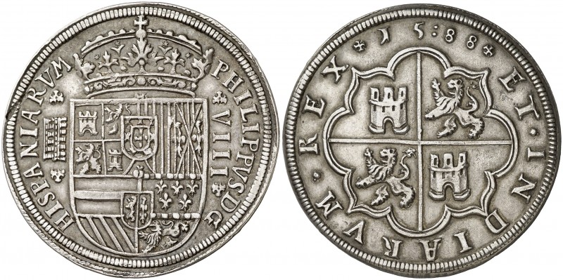 1588. Felipe II. Segovia. 8 reales. (AC. 715) (AC. pdf 695). Acueducto de cinco ...